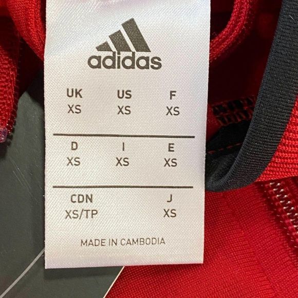 ADIDAS Red Zip Up Track Jacket NWT - Picture 9 of 9